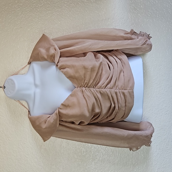 A.PEACH YOKE CROP TOP SIZE L - Picture 1 of 9